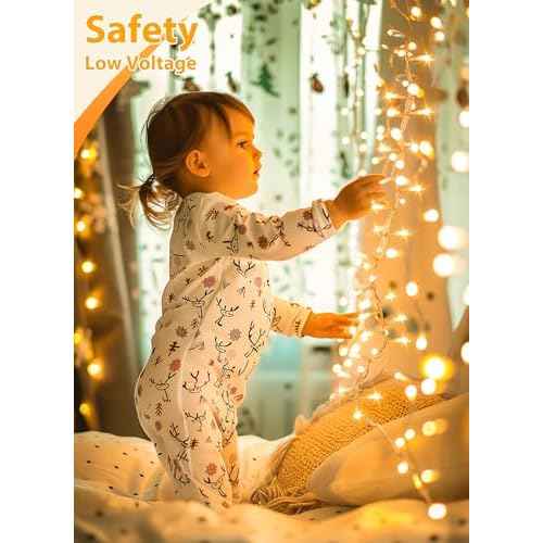 Minetom Christmas Lights Outdoor Cluster Lights - 1000 LED 50 Ft Christmas Firecrackers String Lights, 12 Modes Timer Waterproof Plug in Twinkle Fairy Light for Xmas Tree Garland Party, Warm White