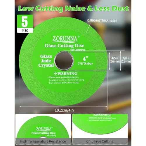 4inch Glass Cutting Disc Tool, Diamond-Edged Glass Tile Cutter, 3 Pcs Ultra-Thin Disco para Cortar Vidrio for Grinding Jade, Crystal, Wine Bottles, Tile.