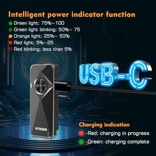 VTIGER K1 800 High Lumens Key Chain Light, Small EDC Rechargeable Keychain Flashlight, Compact LED Tiny Flashlight with Magnetic, Mini Clip-on Pocket Lights for Camping, Emergency, Everyday Carry