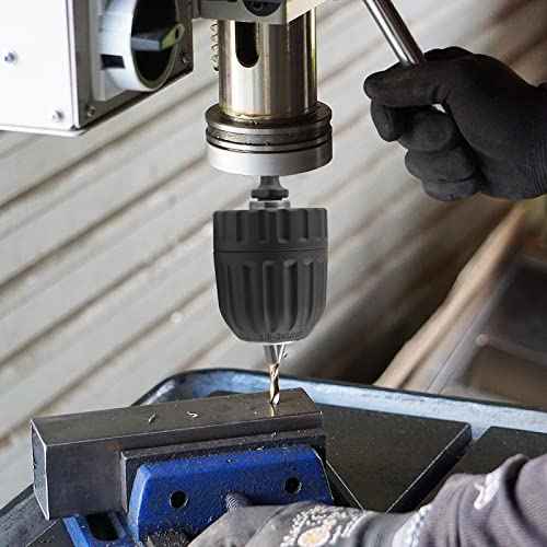 Biaungdo 3/8" Keyless Drill Chuck Adapter 0.8-10mm, 1/4-Inch Hex Shank Drill Chuck Adapter, Quick Connect Impact Driver Conversion Tool 3/8-24UNF Mount