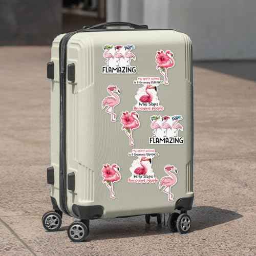 Pack 9 Pcs Flamingo Sticker for Cars Vehicles Trucks Laptops Window Helmets Funny Sayings Bumper Stickers Waterproof Removable Vinyl Wall Decals Car Exterior Laptop Accessories