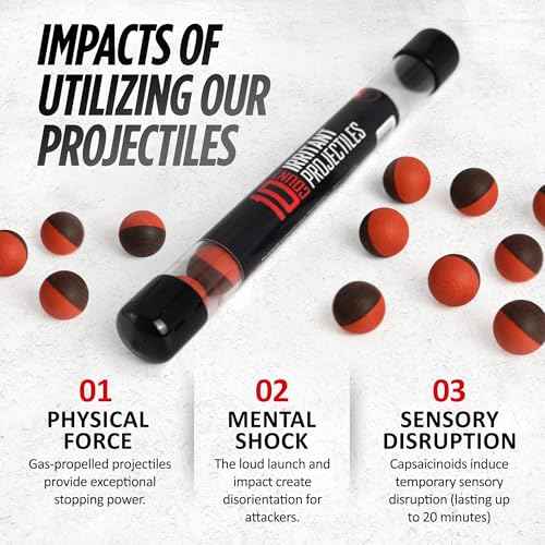 68 Caliber Self Defense Balls, Powerful Irritant Formula, 68 Caliber Pepper Balls for Non Lethal Protection, OC Spray Balls for Maximum Strength