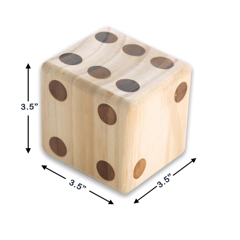 Giant Wooden Yard Dice Set - Outdoor Lawn Games for Adults and Family, 3.5 Inch Solid Pine Wood, Backyard Camping Tailgating Set with Scorecards and Carry Bag