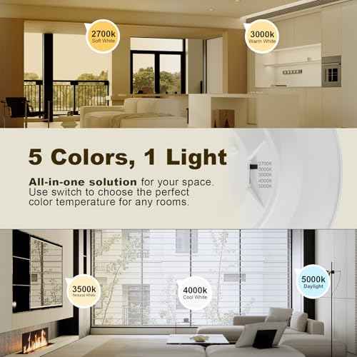 12 Pack Recessed Lighting 6 Inch Retrofit LED Can Lights 5CCT Selectable 2700K/3000K/3500K/4000K/5000K Dimmable Downlight, Smooth Trim, 8.8W, 850LM, Wet Rated - ETL & Energy Star