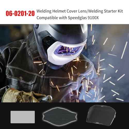 06-0201-20 Outside Lenses For 9100x Helmet,9100X Welding Starter Kit includes 5 Pack 06-0200-51 Outside Protection Plates & 2 inside protection plates and a sweatband.2.10" x 4.20" ADF Viewing Area