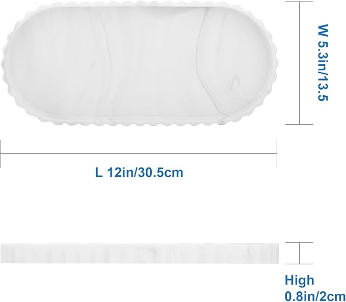 Silicone Bathroom Oval Tray,Decorative Vanity Trays,12in x 5in,Sponge Holders, Kitchen Countertop/Sink Organizers, Perfumes, Plants, Lotion Bottles,Soap, Jewelry & Key Trinkets
