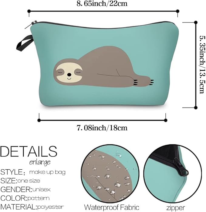 Deanfun Makeup Case Small, Cosmetic Zipper Bag Waterproof for Purse Mini, Women Cute Traveling Accessories Pouch for Ladies Thanksgiving Christmas Gifts(Marine Animal D2-51806)