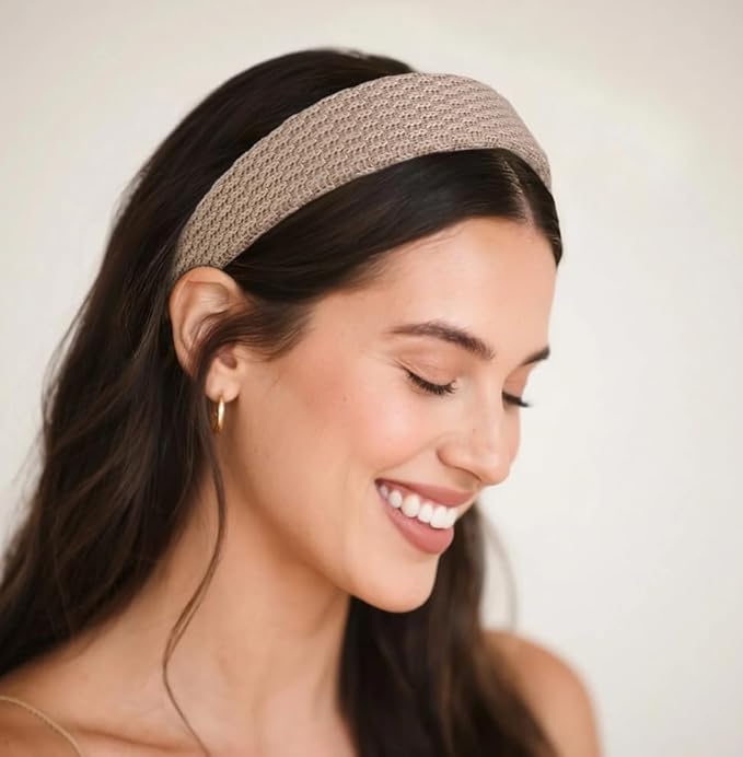 Huachi Knitted Headbands for Women Non Slip Trendy Headbands for Women’s Hair 1.7 inch Wide Cute Headband for Girls, Fall Head Bands Fashion Hair Accessories 4PCS