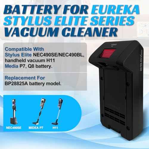 Battery for Eureka Stylus Elite Series Vacuum Cleaner NEC490SE NEC490BL, Compatible with Eureka H11 Handheld Vacuum, Media P7,Q8, Replacement for BP28825A Battery, 29.6V, 2500mAh