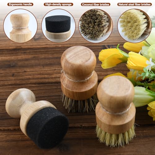 3 Pcs Cutting Board Oil Wax Applicator and Scrub Brush Set Natural Bamboo Wood Applicator for Mineral Oil Boards, Wooden Butcher Blocks, Spatulas, Spoons, Wooden Worktops, Utensil Care