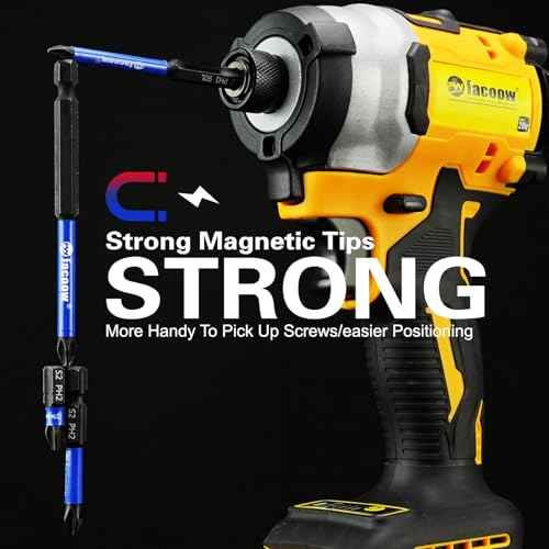 16 Pack Phillips Impact Driver Bits, #2 Phillips Head Magnetic Screwdriver Bits Set, 1" - 6" S2 Alloy Steel Impact Bits, 1/4" Hex Shank Screwdriver Drill Bit, CNC Machined ph2 Impact Drill Bits