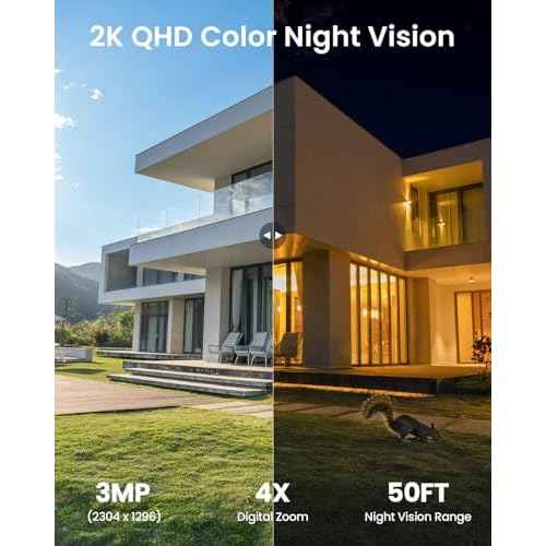 ieGeek S1 Solar Security Cameras Wireless Outdoor, 2K WiFi Battery Powered Home Surveillance Camera with Embedded Solar Panel, AI Motion Sensor, Smart Alarm, Color Night Vision, Cloud/SD,Works w/Alexa