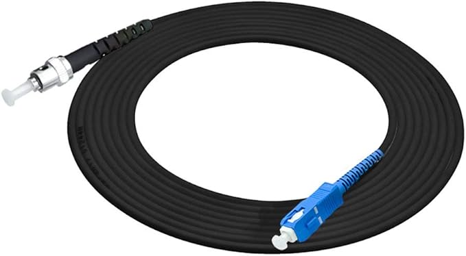 Jeirdus 5M SC to ST Outdoor Armored Simplex 9/125 SM Fiber Optic Cable Jumper Optical Patch Cord Singlemode 5Meters 16ft SC-ST