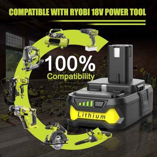 2 Pack 4.0Ah Replacement for Ryobi 18V Battery P108 Li-ion Replacement for Ryobi 18V ONE+ Battery Compatible with P102 P108 P103 P105 P107 P109 P104 and ONE Pickleball Machine