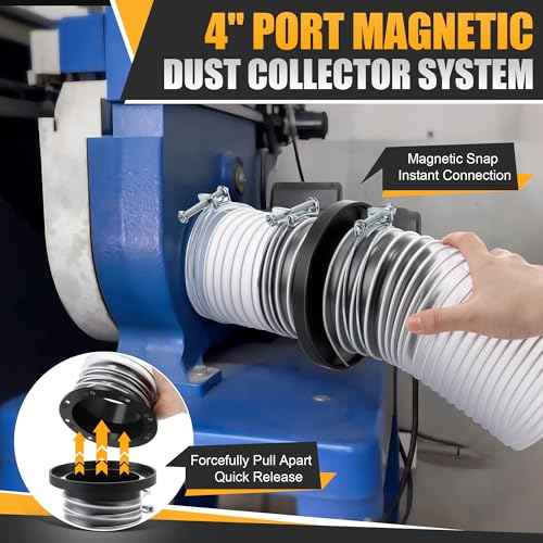 Saillong 4" Magnetic Dust Collector Fast Connect System ? 10Pcs Starter Kit with Neodymium Fittings, Hose Couplers & Clamps for Workshop Dust Collection