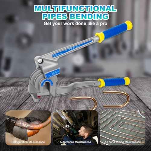 3 in 1 Manual Level Tube Bender, Pipe Tube Bender, 1/4", 3/8", 1/2" OD180¡Æ Copper Aluminum Pipes Bending Tools for HVAC Air Conditioning