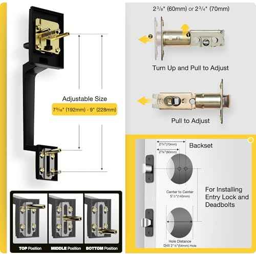Kolet Front Door Lock Set, Front Door Handle and Deadbolt Set, Single Cyclinder Exterior Door Lock Set, Heavy Duty Zinc Alloy, Reversible for Right & Left Opening, Matte Black