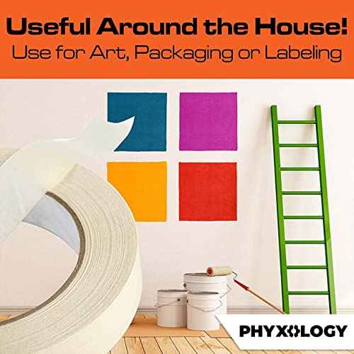 No-Residue 1 in, 60 Yd Masking Tape 1 Pk. Easy-Tear Pro-Grade Removable Painters Tape Great for Home Office or Commercial Contractor Use. Clean, Drip-Free Painting with Durable Wide Crepe Paper Rolls