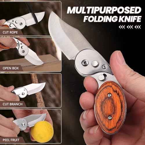 Small Pocket Knife for Men Women, EDC Folding Knives, Box Cutter Pocket Tool for Everyday Carry, Cool Dad Gadget Gifts