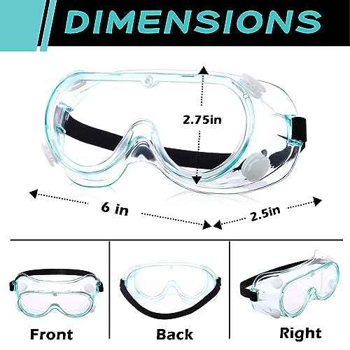 Yunsailing Protective Safety Goggles Lab Over Glasses Clear Anti Fog Eye Protection Goggles for Men Women