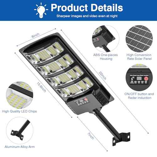 Solar Street Lights Outdoor Waterproof ,50000LM 320¡Æ Angle Flood light, 5730 LED Solar Parking Light with Motion Sensor and Remote Control for Outdoor, Streets, Courtyards,Parking Garages,-2Pack