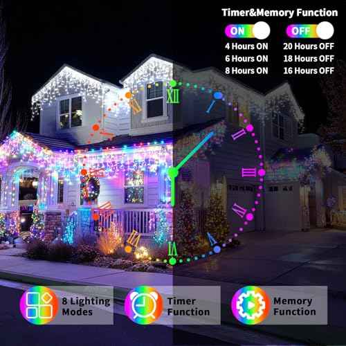 Solar Christmas Lights Outdoor, 66+16Ft 660LED Multicolor & Cool White Dual Color Changing Icicle Lights 2400mAH Connectable Rechargeable Dimmable Remote 8 Modes for Xmas House Roof Holiday Party