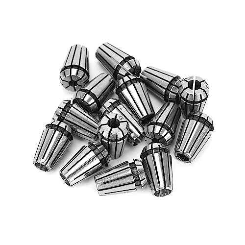 15pcs ER11 Spring Collet Set for CNC Engraving Machine and Milling Lathe Tool Workholding Engraving Collets including 1mm-7mm,1/4",1/8"