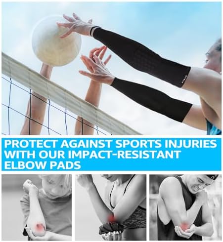 HiRui Elbow Pads for Teenagers Men Women, Elbow Brace Basketball Shooter Sleeves Arm Compression Sleeves