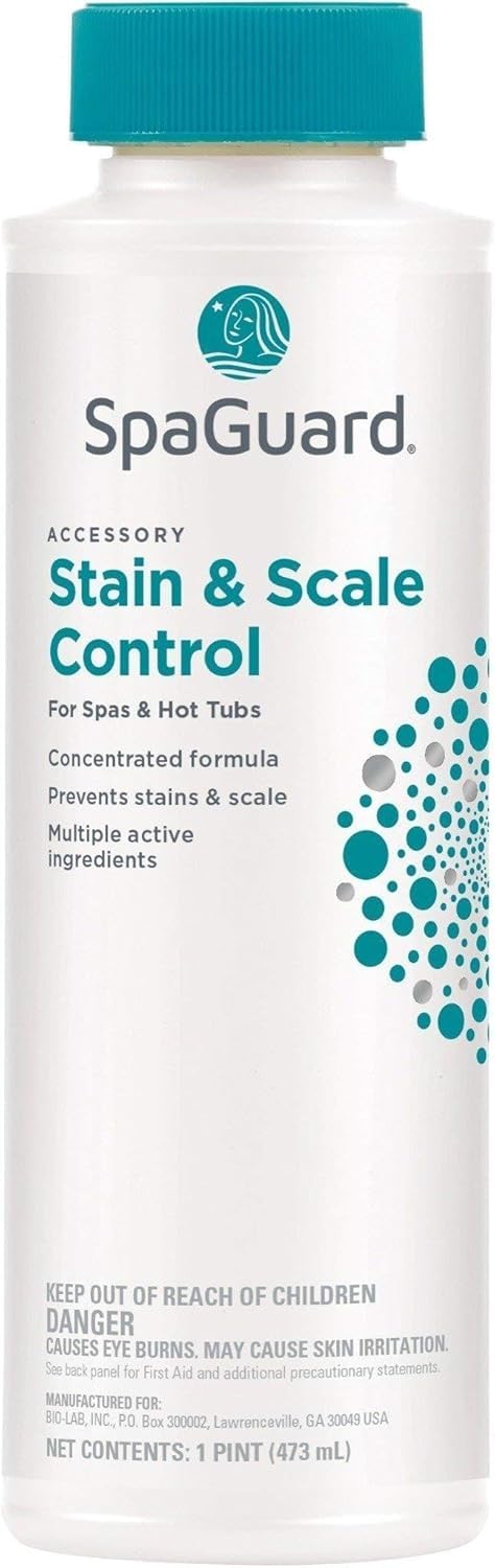 SpaGuard Stain & Scale Control for Spas & Hot Tubs, 1 Pint, Single, Concentrated Formula, Prevents Scale Formation, Removes Scale Build-up