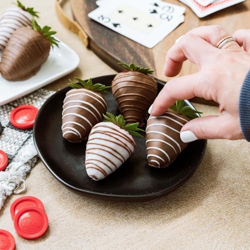 Shari’s Berries Gourmet Drizzled Strawberries | Chocolate Covered Strawberry Gift Box | Ideal for Mother's Day, Anniversary, Birthdays, Congratulations, or Saying Thank You (Half Dozen, 6 Berries)