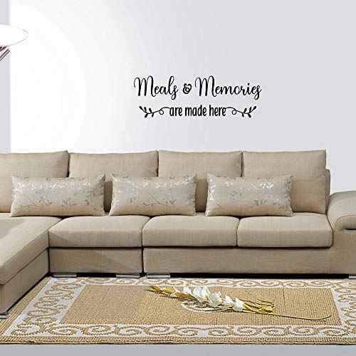 Meals & Memories are Made here - Pure Black Vinyl Separated Letters Dinner Room Kitchen Wall Decal Lettering Mural Art Words Stencil Motto