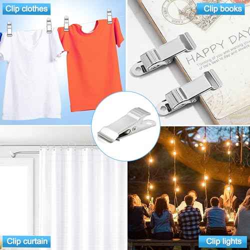 20 Pcs Small Metal Clips Spring Mini Clamps for Crafts, Metal Clamps for Baking, Stainless Steel Small Clips for Backdrop Office Paper Hanging Lights, Spring Clamps Alligator Clips