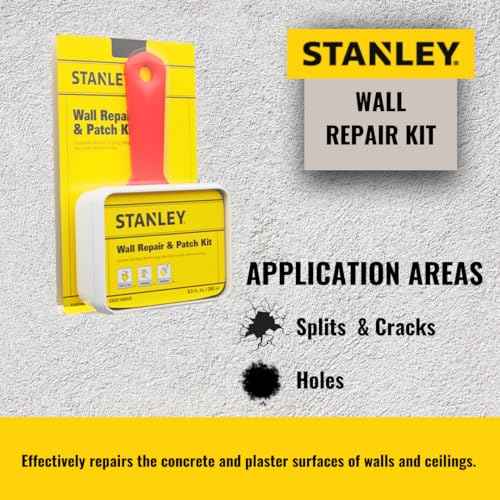 Stanley S 552 Drywall Patch Repair Kit -1x9.5 Fl Oz., Complete Drywall Patch Solution for Home DIY, Includes Wall Hole Filler, Spackle Wall Repair and Putty Hole Repair - 1 Pack
