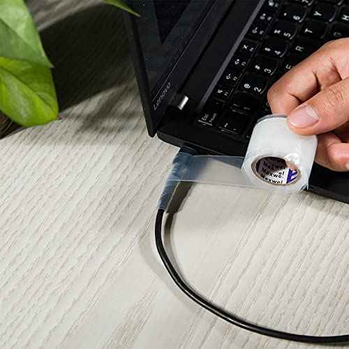 Self Fusing Silicone Tape - 1 Inch Wide 10 FT Long Transparent Waterproof Silicone Rubber Leak Sealing Tape for Emergency Pipe Repair Wire Wrapping Electrical Insulating