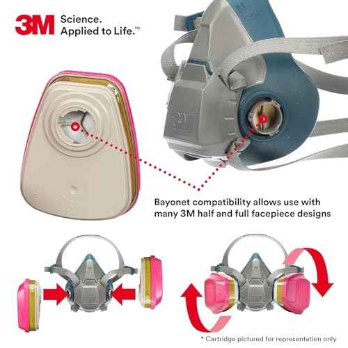 3M Respirator Cartridge 6005, 1 Pair, Helps Protect Against Formaldehyde and Organic Vapors