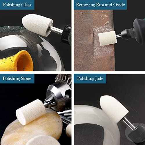 Felt Polishing Buffing Wheel Set for Dremel Rotary Tool - 80Pcs Wool Felt Polishing Pad Wheel with 1/8" Shank, for Watch & Jewelry Polishing Kits