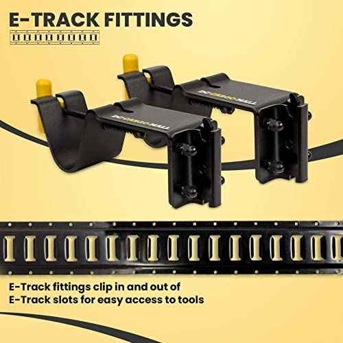 DC Cargo Mall E Track Tool Holder with Locking Handle ? (2 Pack) Heavy Duty Weed Eater, Trimmer & Shovel Rack for Enclosed Trailers