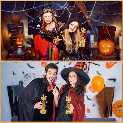 Halloween Trophy Awards 4 Pack Gold Best Costume Skeleton Trophies for Halloween Medals Party Favor Prizes, Trick or Treat, Costume Contest, School Classroom Rewards