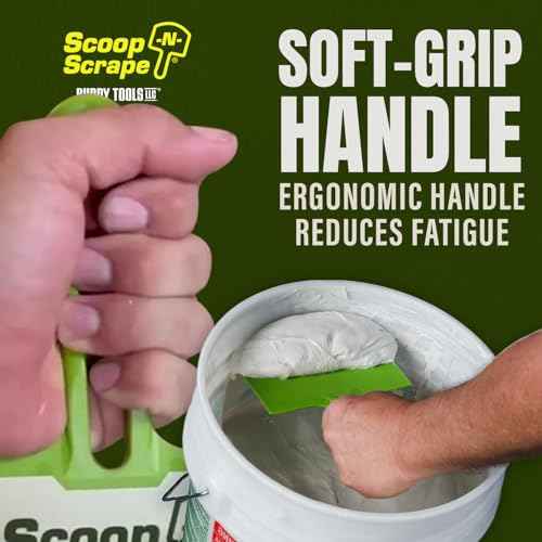 Buddy Tools Scoop-N-Scrape - Efficient Bucket Scoop for 5-Gallon - Lightweight and Durable Curved Bucket Trowel - Made with Heavy-Duty Nylon - Scrapes Clean, No More Shavings