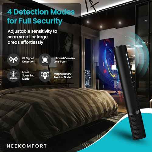 Hidden Camera Detectors and GPS Tracker Detector with RF Signal Scanner, Advanced Hidden Bug and Camera Finder, Anti Spy Bug Detector and GPS Detector for Home, Office, Car, Hotel, and Travel Security
