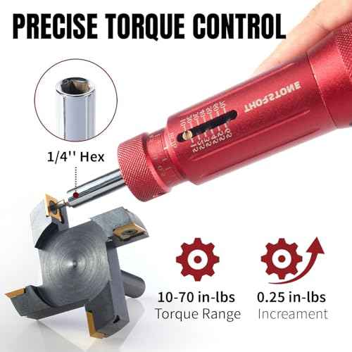 Thorstone Inch Pound Torque Screwdriver Wrench Set with 40pcs S2 Bits, 1/4'' Drive, 10-70 In-lbs for Maintenance, Tool use, Bike Repair, and Mounting