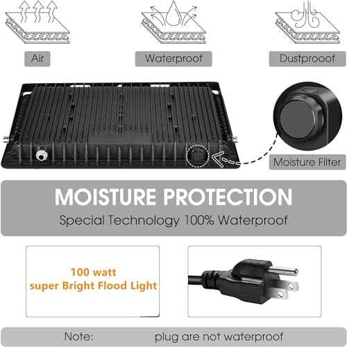 4 Pack 100W LED Flood Light,Super Bright Exterior Security Lights With Plug,IP66 Waterproof Outdoor Flood Light, 11600lm 5000K Daylight White Floodlight for Yard, Garden,Basketball Court, Arena