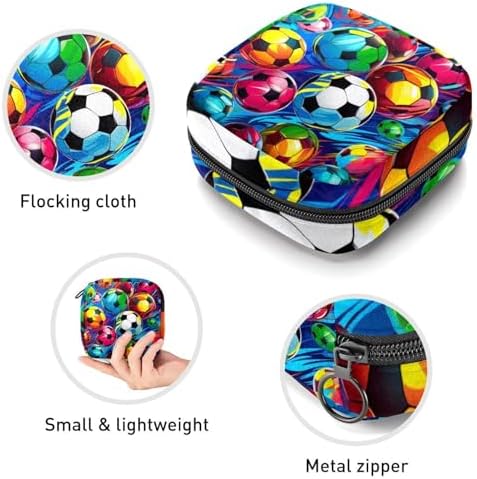 Tampons Collect Bags for Women Girls, Sanitary Napkin Storage Disposal Pouch, Lightweight Menstrual Cup Bag Soccer Football