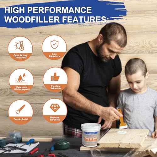Wood Filler, Wood Putty, Wood Putty Filler Paintable, Stainable & Quick Drying - Quickly Repair Any Broken and defective Wooden Furniture (White£¬9.87 Ounce)