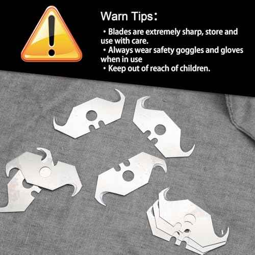 50 Pcs Utility Knife Hook Blades, SK5 Steel Utility Hook Blades Razor Blades Box Cutter Blades with Plastic Case Utility Knife Blades Replacement Blades for Carpet, Roofing, Box Cutter