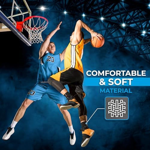 WYOX Ankle Brace for Sprained Ankle - Stabilizer Brace for Women, Support for Men, Achilles Tendonitis Wrap, and Compression Sleeve - Perfect for Running, Gym, Boxing, and Sports (Grey, S/M)