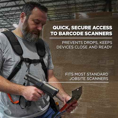 Ergodyne Squids 3142 Padded Shoulder Barcode Scanner Harness with Attachment Lanyard for Mobile Computers