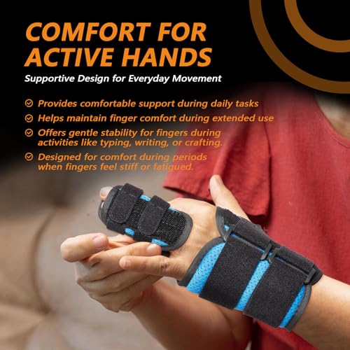 2 Finger Splint for Trigger Finger, Broken Fingers, Knuckle Sprains - Double Finger Support for Index, Middle, Ring Finger, Unisex Sizes, Right Hand, M