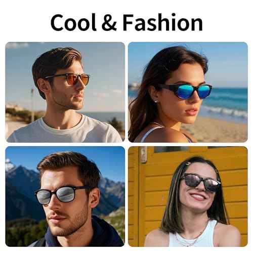HiBloks 4Pcs Polarized Clip Compatible with Ray-Ban Meta Wayfarer & Gen 2 (RW4008/RW4012 Large), Color Changing Clip Set for Rayban Meta Gen 2 Smart Glasses Discoloration Clip (Gray+Pink+Blue+Orange)