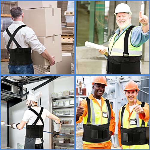Back Brace for Lower Back Pain Relief - Back Support Belt for Women and Men,Adjustable Removable Suspender Straps,Lower Back Belt for Heavy Lifting Work,Moving and Warehouse Jobs XL/2XL(37"-45")